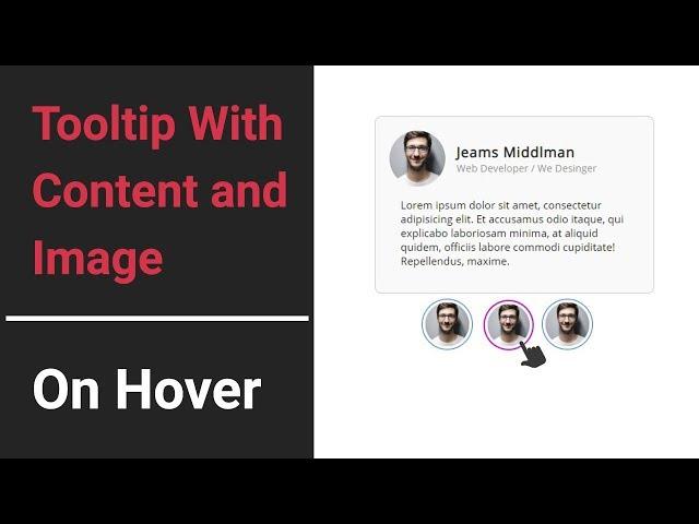 Tooltip With Content and Image using Html & CSS Hover Effect