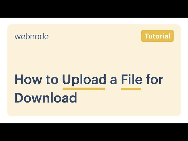 Webnode | How to Upload a File for Download