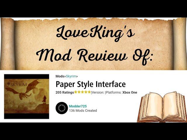 Paper Style Interface Mod Review! for Skyrim on Xbox