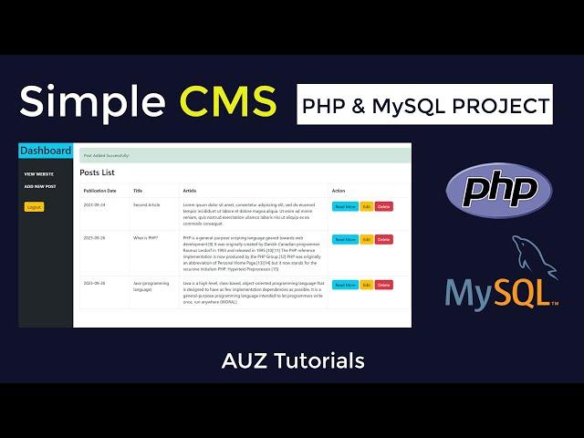  How to Build a Basic CMS with PHP and MySQL for  a Blog Website