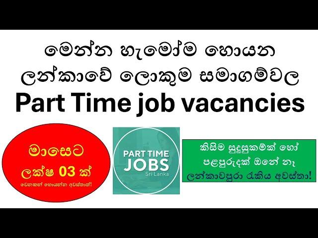 Sri Lanka's HIGHEST Paying Part-Time Jobs : Earn Money While Studying or Working!