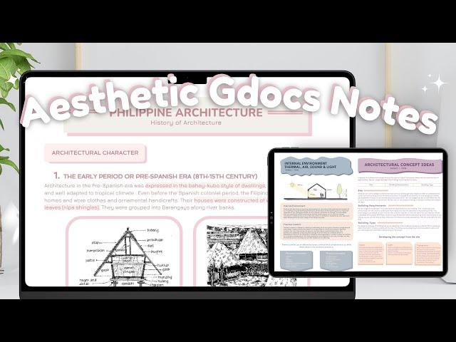 HOW TO MAKE AESTHETIC NOTES IN GOOGLE DOCS I Tips to take notes in Google Docs + free templates