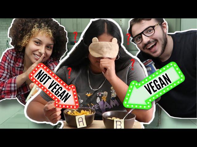 VEGAN vs REAL FOOD BLINDFOLDED CHALLENGE!