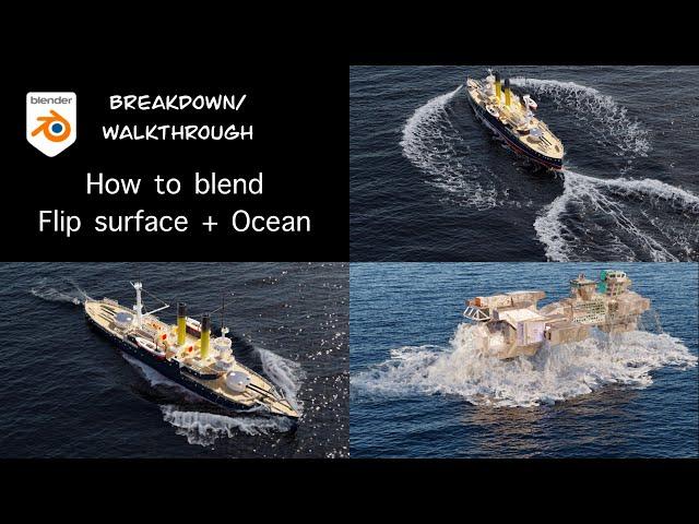 How to blend Flip simulation onto Ocean | Flip Fluids addon | Ocean Modifier || Blender