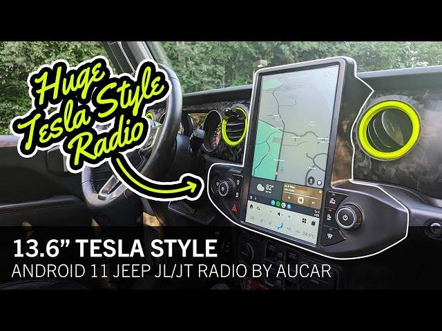 HUGE TESLA STYLE RADIO UPGRADE FOR JEEP JL/JT - AuCar 13.6" Tesla Style Android 11