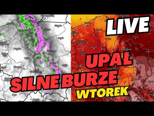 UPAŁ I GWAŁTOWNE BURZE W POLSCE WE WTOREK. Omówienie najnowszych prognoz.