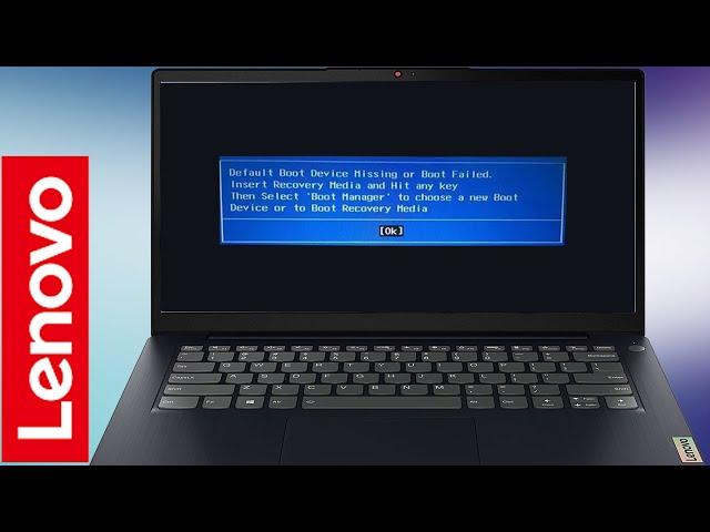 Default Boot Device Missing or Boot Failed  Insert Recovery Media and Hit any key, Lenovo Ideapad