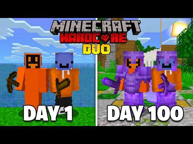 We Survived 100 Days In DUO Hardcore Minecraft... And Here's What Happened