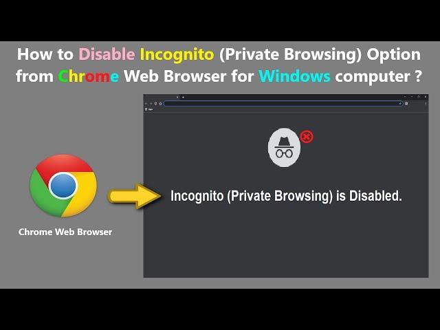 How to Disable Incognito (Private Browsing) Option from Chrome Web Browser for Windows computer ?