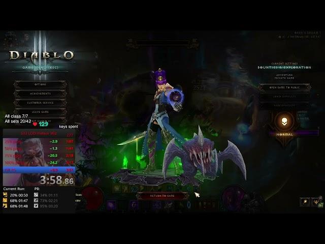 Diablo 3 Season 33 LOD meteor Wiz 150 Rank 1 world 4:04min