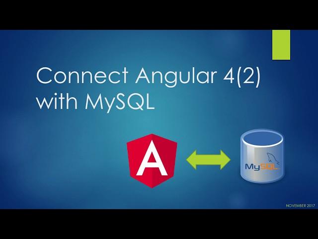 Angular4 to mysql