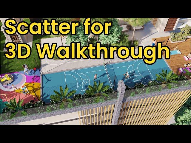 Scatter fur in Chaos Vantage for 3d walkthrough I Chaos Vantage for 3d walkthrough.