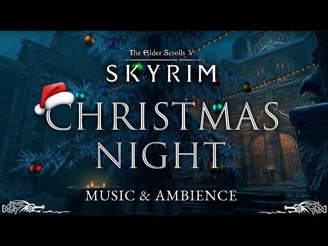 Christmas Night in Skyrim | Festive & Peaceful Skyrim Music & Ambience | 3 Hours