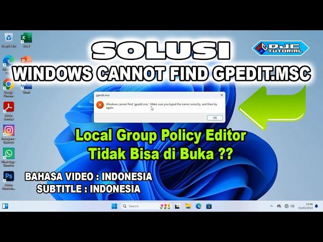 Cara Mengatasi Windows Cannot Find GPEDIT.MSC Windows 11 [ Tutorial Untuk Pemula ]