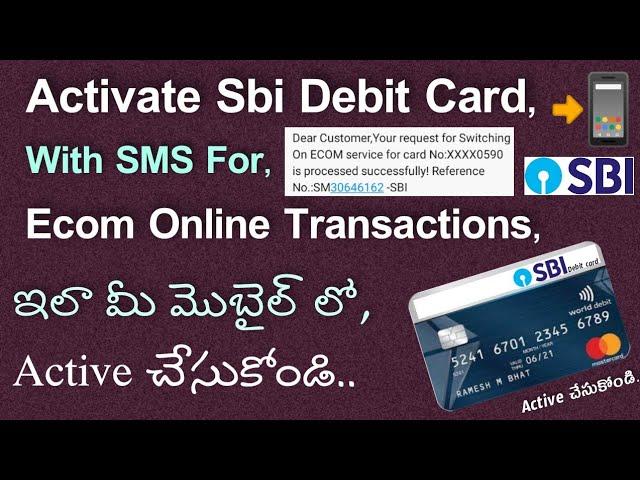 How to Activate Sbi Debit Card For Ecom Transactions in Telugu, Active Atm Card for Ecom Service s