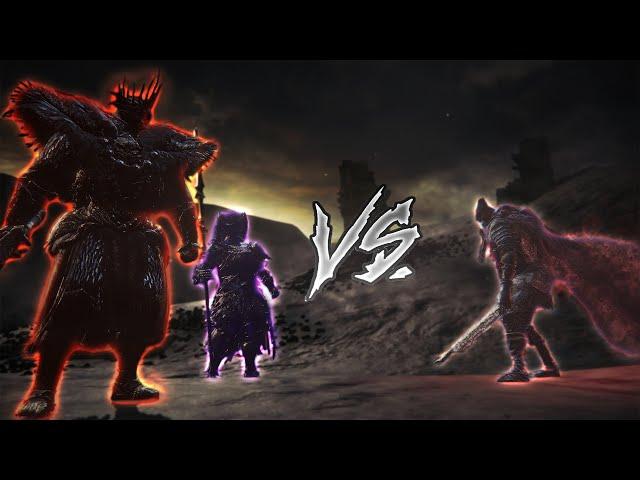 Nameless War God & Ornstein the Lion VS Slave Knight Gael (Dark Souls 3 Archthrones Boss VS Boss)