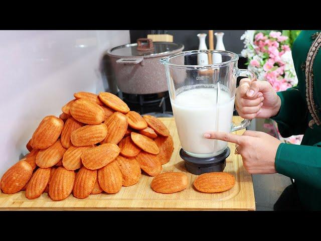 وأخير لقيت ليكم وصفة مادلين المحلات بدون بيض ولا حليب بالماء فقط إقتصادين لن تشتريهم madeleines