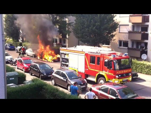 Großer Autobrand in Ludwigsburg