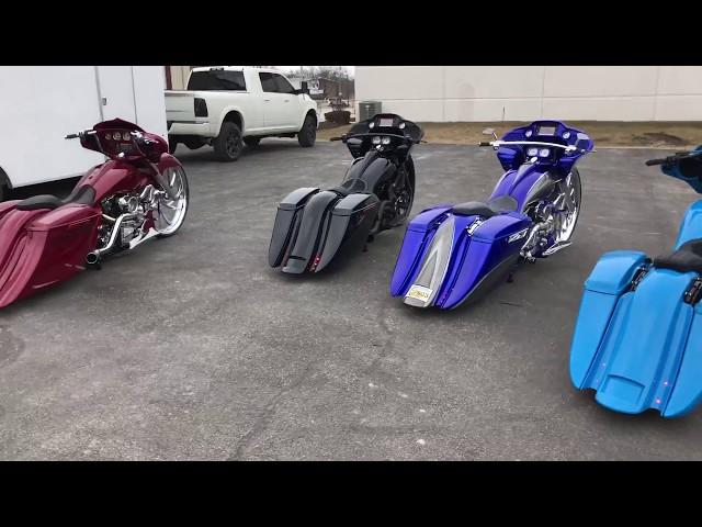 FOUR 30” Turbo Harley Big Wheel Baggers by F Bomb Baggers Custom Harley Baggers