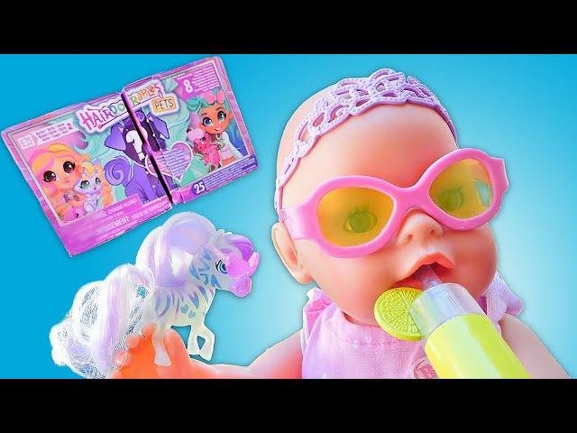 Spielspaß mit Baby Born. Puppen Video - Ein Haustier für Baby Born von "Hairdorables". Baby Puppen