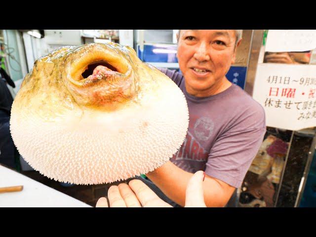 Japanese Street Food Tour in Osaka, Japan - DEADLY PUFFERFISH Sashimi (FUGU) + Noodle Tour of Osaka!