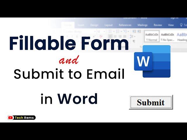 Create a Fillable Form to Submit to Email || Word Project