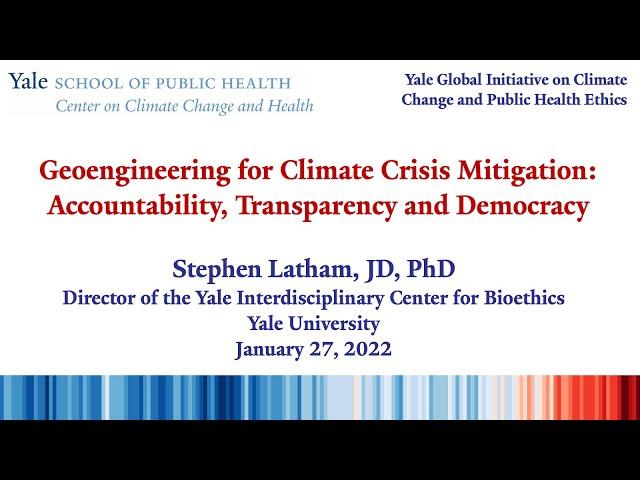 "Geoengineering for Climate Crisis Mitigation: Accountability, Transparency and Democracy"