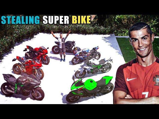 Gta 5 - Stealing Super Bike With Cristiano Ronaldo! (Real Life Bike #1)