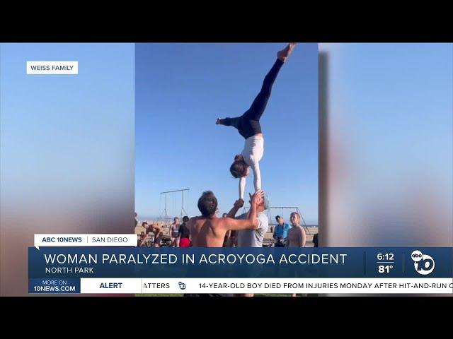 Community raises over $155K for North Park woman paralyzed in acroyoga accident