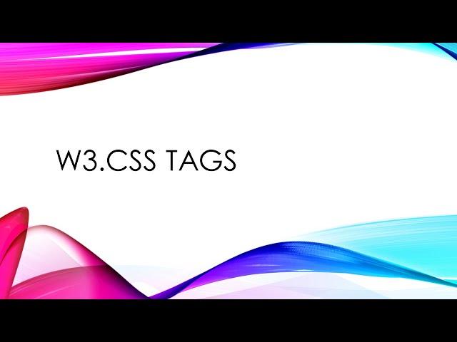 How to make tags with W3.CSS