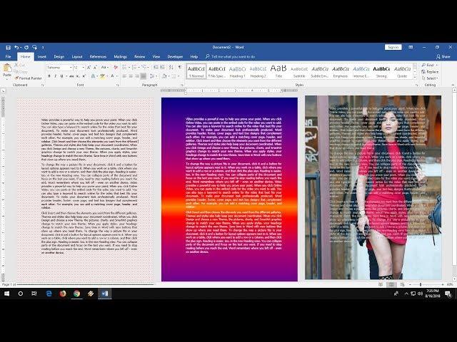 How to Add Color, Picture, Effects, Texture & Themes to MS Word