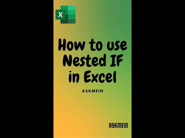 How to use Nested IF in Excel |  Nested IF Formula (Multiple IF, AND, OR Functions) #shorts