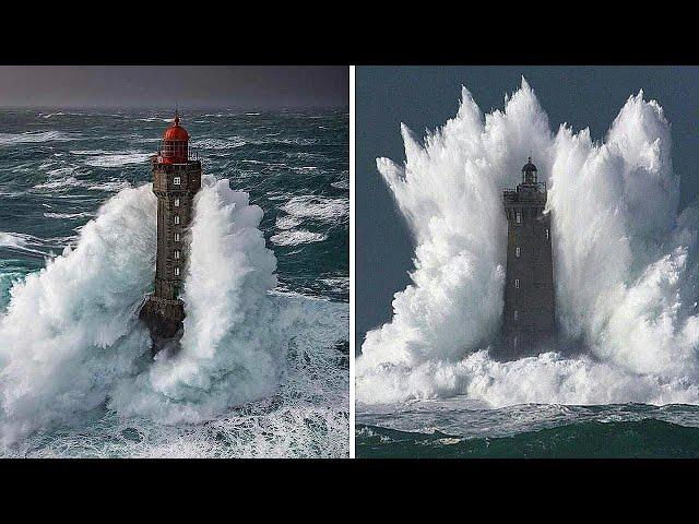 TOP 15 SCARY Lighthouses - Huge Waves