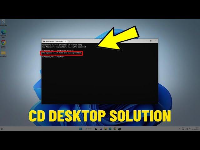 Fix Error "the system cannot find the path specified" in Windows 11 cd desktop Command Prompt (cmd)