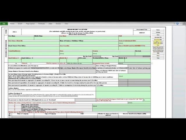 How to Fill ITR-3 AY 2020-21 With Free Online Excel Utility Of Income Tax India eFiling