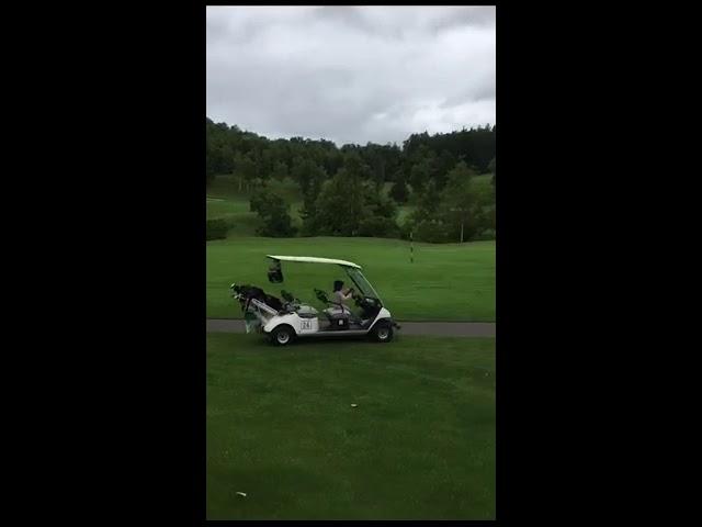 8yo drive golf cart away