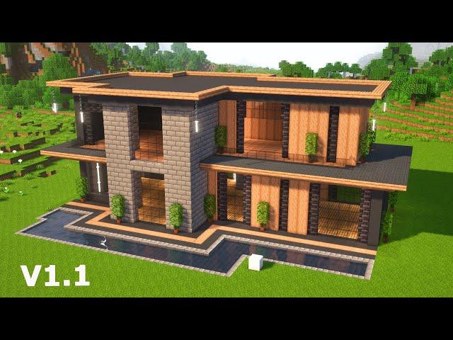 v1.1 Beautiful Modern House/ Minecraft Tutorial