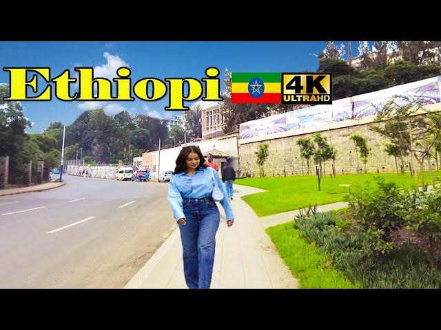 ሌላኛው የአዲስ ገራሚ መልክ ከመስቀል አደባባይ ጊቢ ገብርኤል   Addis Ababa Walking Tour ,  Ethiopia [4K]