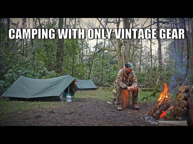 vintage camping using vintage gear f1 french tent