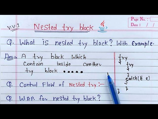 nested try block in java | Learn Coding