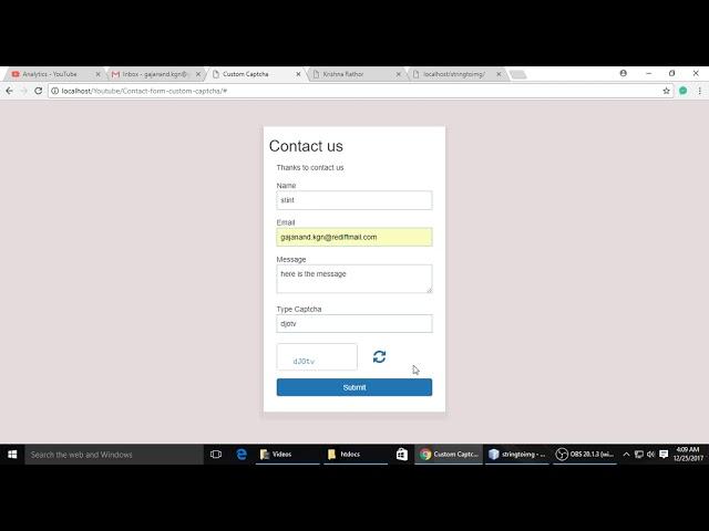 PHP & Mysql Tutorial | Covert Text To an Image | Custom Captcha | Contact Form