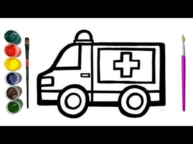 How to draw an ambulance for children | Как нарисовать скорую помощь детям | osan rasm chizish