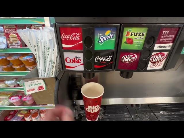 Getting Coca-Cola from the soda fountain at 7 Eleven, Westridge Center (with a little fail)