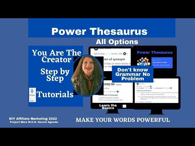 @DIYAffiliate #youarethecreatortutorials V#7 Power Thesaurus Words Are Powerful Edits #kdp