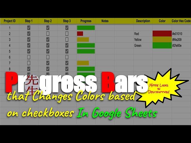 Progress Bar that Changes Colors Based on Checkboxes in Google Sheets