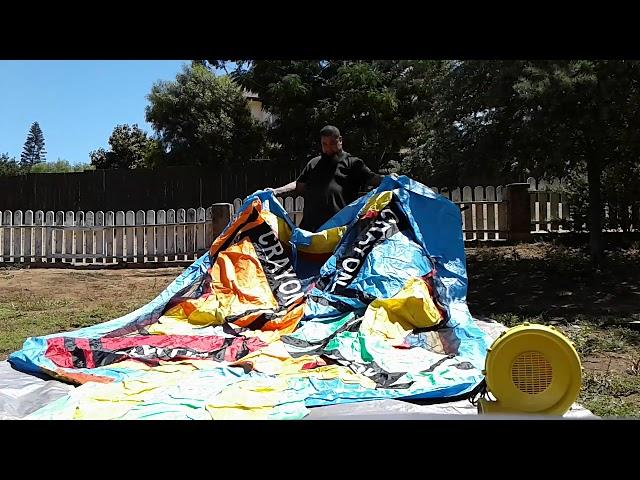 Cloud 9 crayon bouncy house - set up.