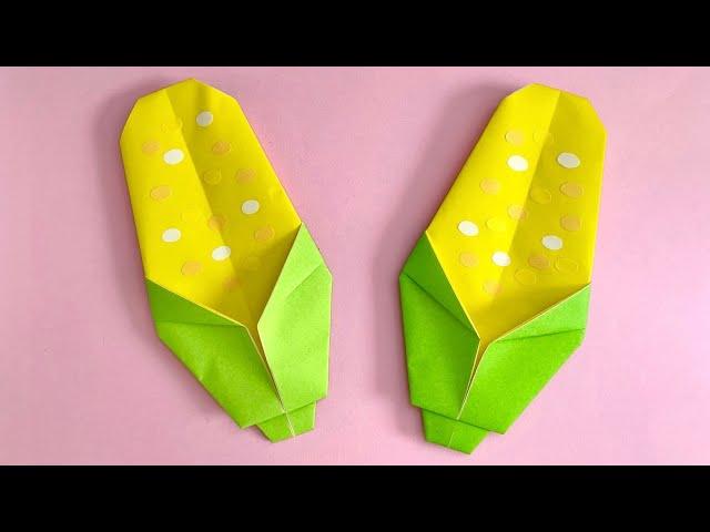 折り紙 簡単 可愛い とうもろこし 折り方 Origami Easy Corn Paper Craft DIY 夏 野菜 Cute Vegetables 종이접기 옥수수 折纸 玉米