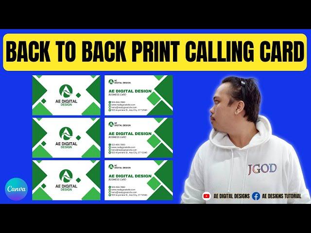 PAANO MAG PRINT NG BACK TO BACK CALLING CARD | BUSINESS CARD | CANVA TEMPLATE | TAGALOG TUTORIAL