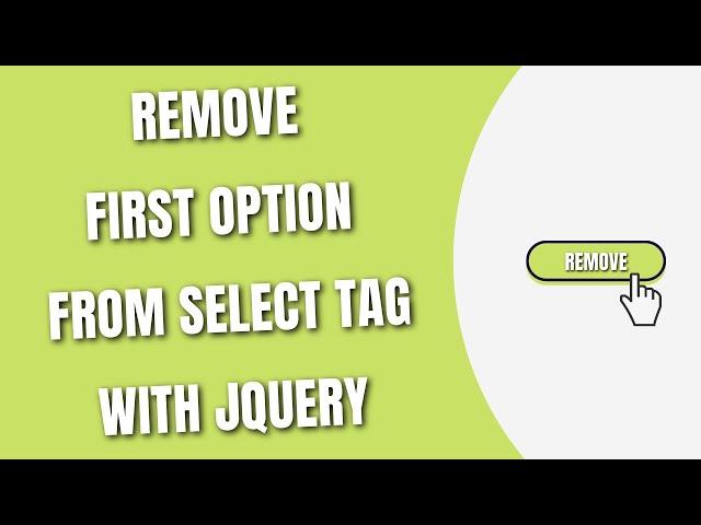 Remove first option of Select tag with jQuery [HowToCodeSchool.com]