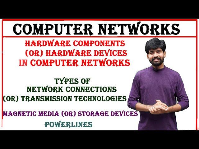 hardware components,  transmission technologies, magnetic media , powerlines, computer networks